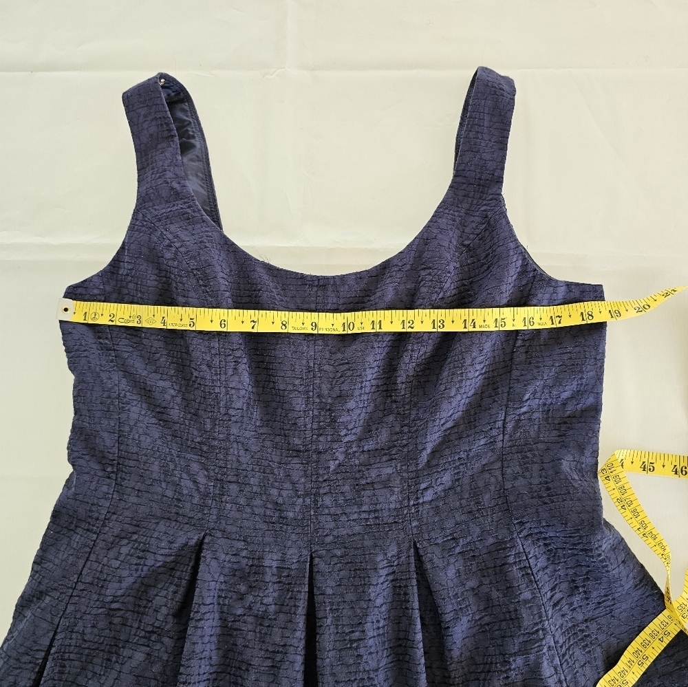 Nine West 14 Navy Blue Sleeveless Knee Lenth Woman's Dess - Picture 9 of 11